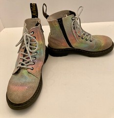 Doc Martens Airwalk Leather Multicolor Combat Boots Lug Pascal J 1460 Kids Sz 2