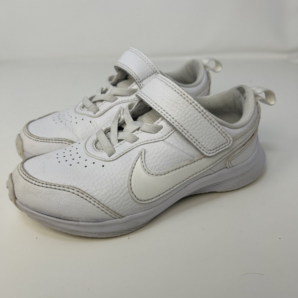 Nike Varsity Leather PSV Running Shoes, Toddler Size 10.5C White CN9393-101