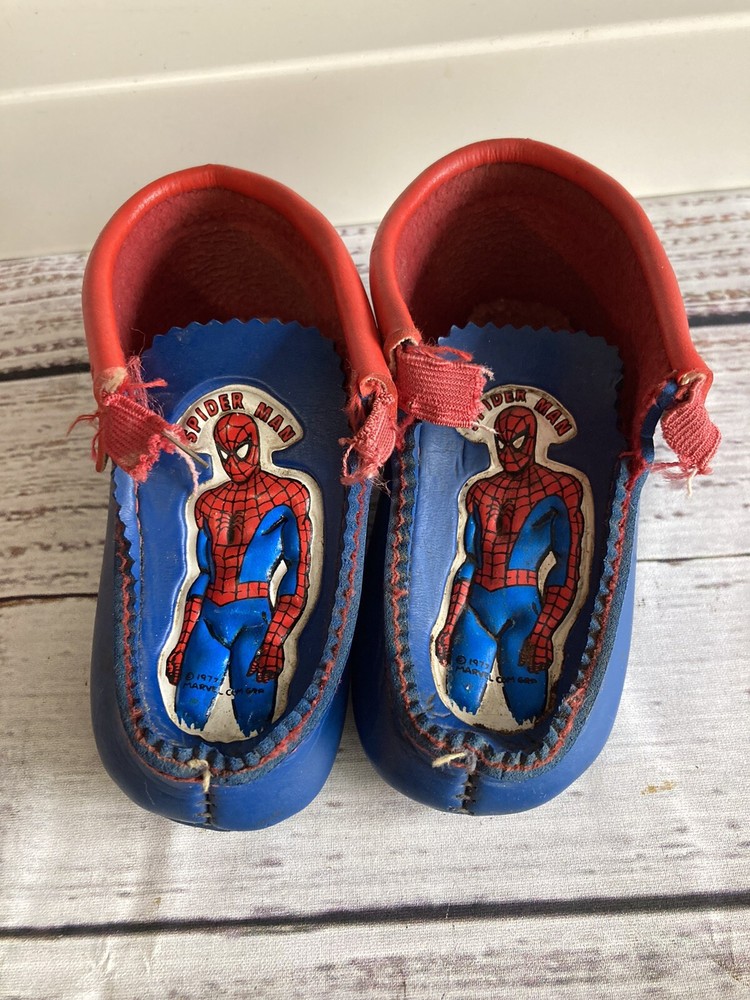 Vintage 1977 Marvel Spider-Man Moccasin Toddlers Size 5.5” Sole Measurement Rare
