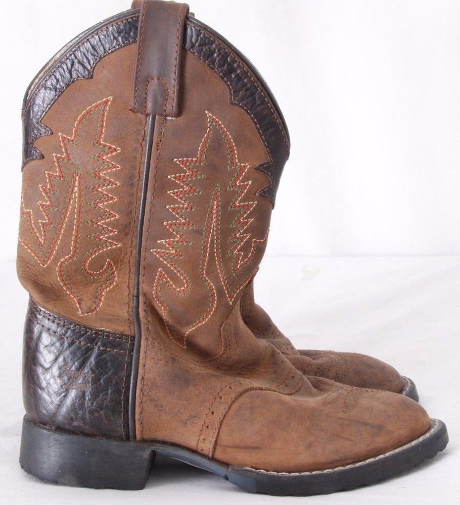 Tony Lama TX 703 Elephant Print Round toe Cowboy Western Boots Shoes Kids 12.5 D