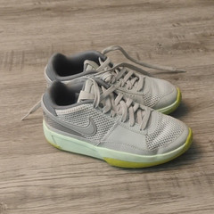 Nike DX2294-003 GS Low Top Mesh Gray Green Yellow Sneakers US 3Y EU 35