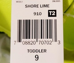 Girls Boys Size 9 EVA Double Strap Adj Buckle Sandals Lime Water Beach Washable