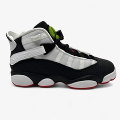 Jordan 6 Rings GS Black University Red White Kids Size 5 Athletic Sneaker
