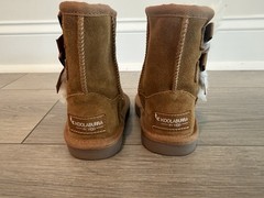 Koolaburra by UGG Brown Suede Bootie Pull On Bow Fur Trim Toddler Sz 5