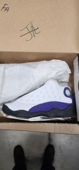 Jordan 13 Retro TD White Purple Black Yellow Kids Athletic Sneakers 9C