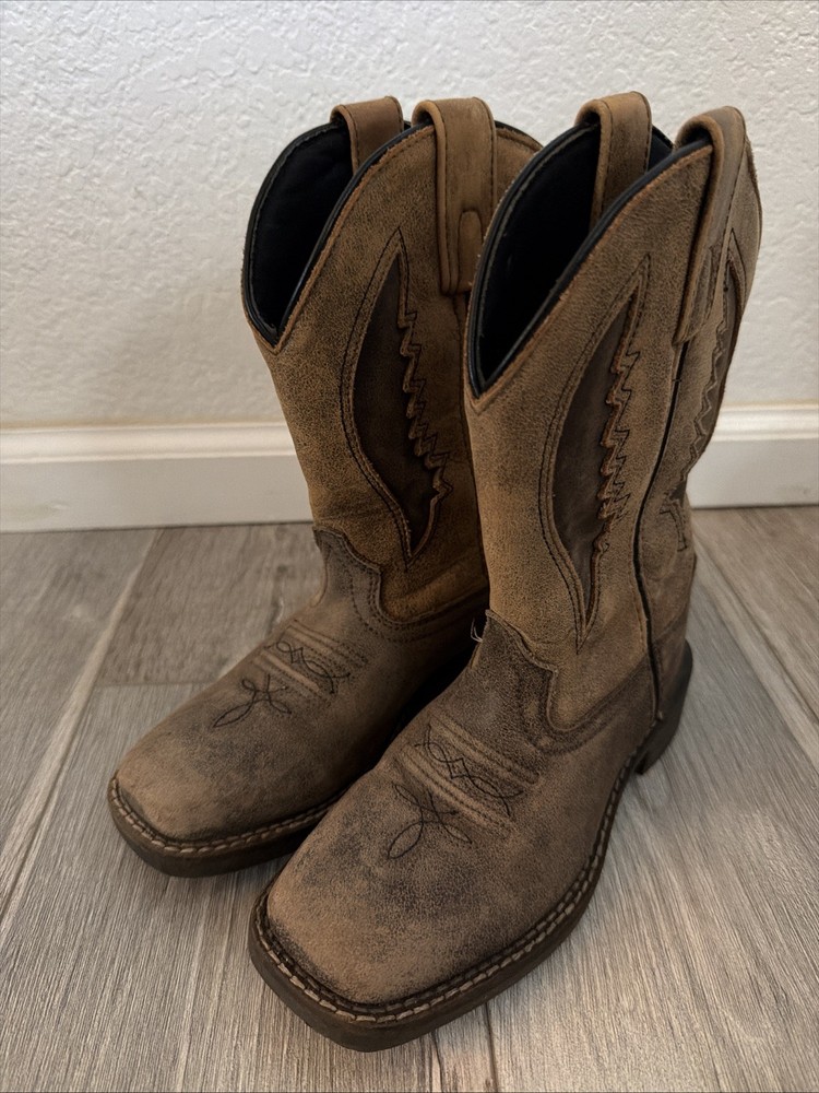 Smoky Mountain Boots 336735 Brown Western Square Toe Boot Youth Size 13 M