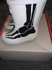 Hunter Kids First Classic Rain Boots Skeleton Print White UK Size 5 US 6