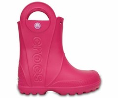 Crocs Candy Pink Handle It Rain Boot Kids Size J1 12803-6X0 NWT (2504)*