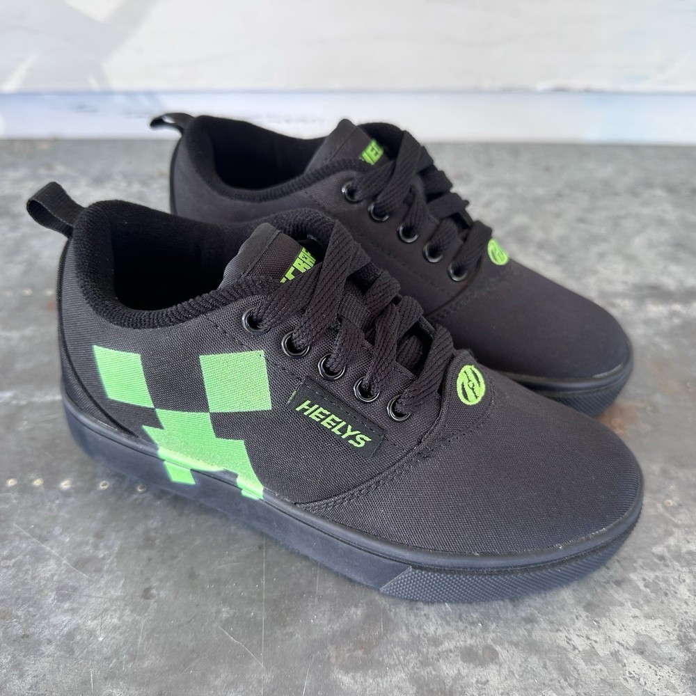 Heelys Pro 20 Minecraft Black Skate Shoes With Wheels Size Youth 1 Worn Once