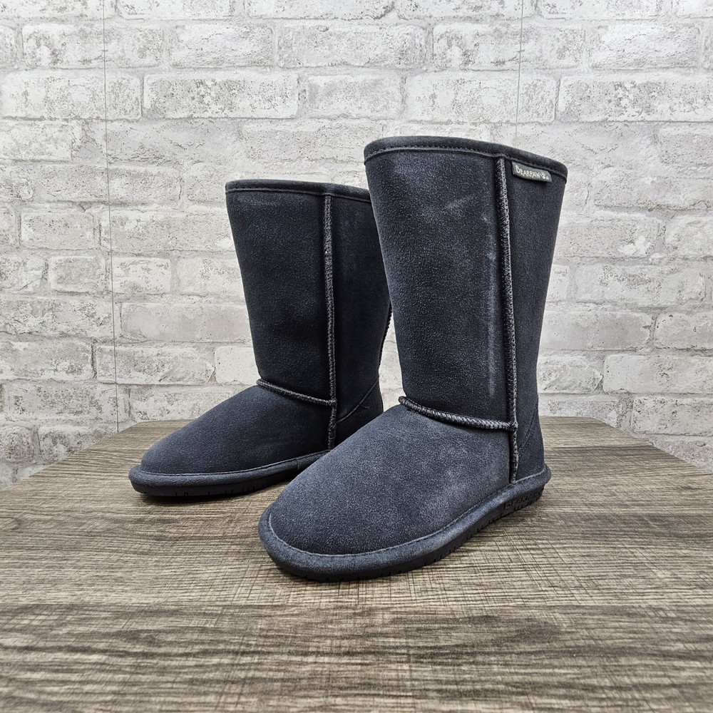 NWT Bearpaw Winter Boots Youth Size 1 Charcoal Emma Tall Suede Wool Blend