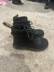 Dr Martens Combs Tech J Kids Black Boot US 1 Zip Lace Doc Martens Youth School