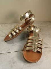 Garnet Hill Kids Lucca Gold Gladiator Strappy Sandal Shoes Size Children’s 12