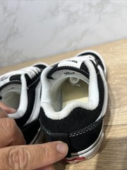 Vans Knu Skool Kids Black White Canvas Low Skate Sneakers 751505 Sz 3 New