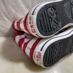 CONVERSE JUNIOR UNISEX AMERICAN FLAG HIGH TOP SNEAKERS SIZE US 6 EUR 36.5