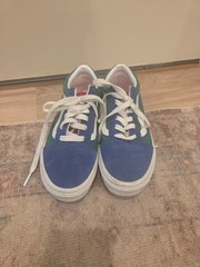Vans Old Skool Yacht Club Youth 3 Skate Shoe Green/Blue/Yellow low top