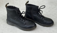 Dr. Martens Doc Youth Kids Side Zip Combat Boots Sz 4 Black 1460J Bounce Soles