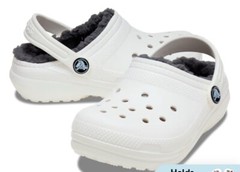 Crocs Classic Lined Clog | Kids‘ Slippers, White, 12 Little Kid|BRAND NEW