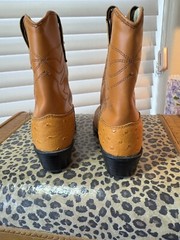 OLD WEST OSTRICH LEATHER & LEATHER, SZ 7, UNISEX FOR A LITTLE ONE, NEW W/OUT B0X