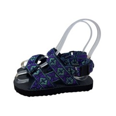 Islander Kids Purple & Green Patterned Design Adjustable Strap Sandals
