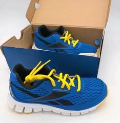 Reebok Smoothflex CushRun Youth Sz 1 Running Shoes Blue/White/YW/BLK NEW IN BOX
