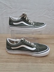 VANS Old Skool Suede Canvas Army Green Shoes Kids Size 4.5