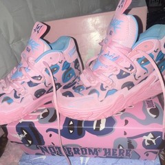PUMA MB.03 Kid Super JR Pink Light Blue Black US 6 Athletic Sneakers Lightweight