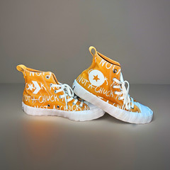 Converse Chuck Taylor All Star Kids High Top Canvas Sneakers Tan/White US 5