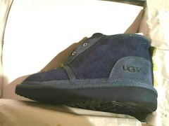 New UGG Big Kids Blue Dinosaur Neumel Genuine Shearling Lined Boots Shoes Sz 4 5