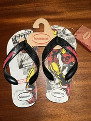 New Kids HAVAIANAS Marvel Iron Man Flip Flop Sandals Size 1y Children’s