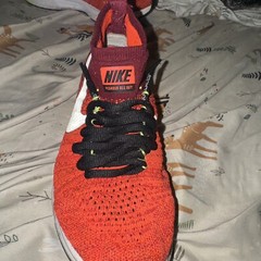 Nike Pegasus All Out Orange Flyknit Sneakers Shoes Mid Top Size 6 Y