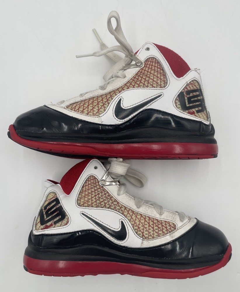 Nike Air Max Lebron 7 White Black Red 2009 Size 13C 383922-101