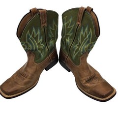 Ariat Pace Setter Leather Western Boots Baked Cookie Green Kid’s Size 5.5