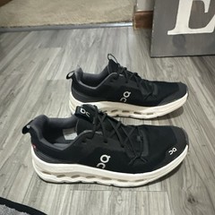 On Cloudaway Unisex Kids Sneakers Black/White Mesh Lace Up US 5 EU 37.5