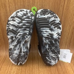 Crocs Baya Lined Marbled Clog Kids Size J3 Black White 211918-0C4 Faux Fur NEW