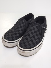 Vans Off The Wall Kids Black Asher Checker Black/Gray Sneakers Sz 12 Youth