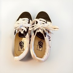 Vans Old Skool Checkerboard Skate Shoe Little Kid With Butterflies Size 2