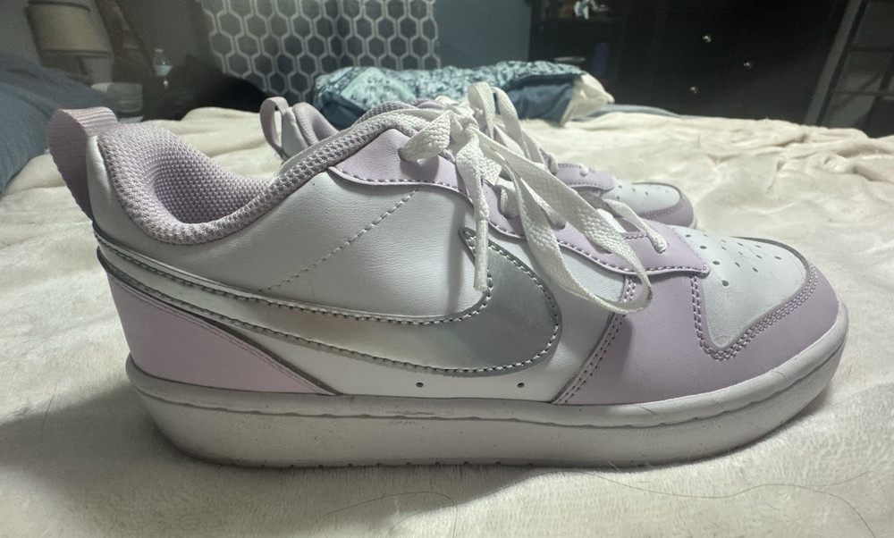 Nike Court Borough Low 2 Sneaker Purple/White/Silver W9 M7