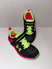 Youth/Preschool Under Armour Assert 9 Running Sneakers–Black W/Pink & Lime| 12K