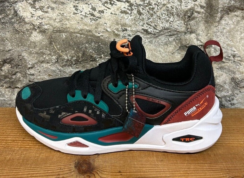 PUMA X MINECRAFT TRC BLAZE JUNIOR NETHER 386125-01 BLACK/TEAL GREEN NEW IN BOX
