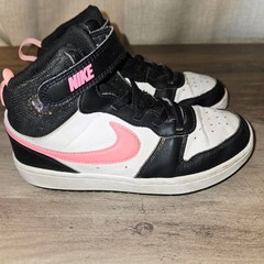Nike Court Borough Mid 2 Black White Pink Youth Sneakers CD7783-005 Size 1.5Y