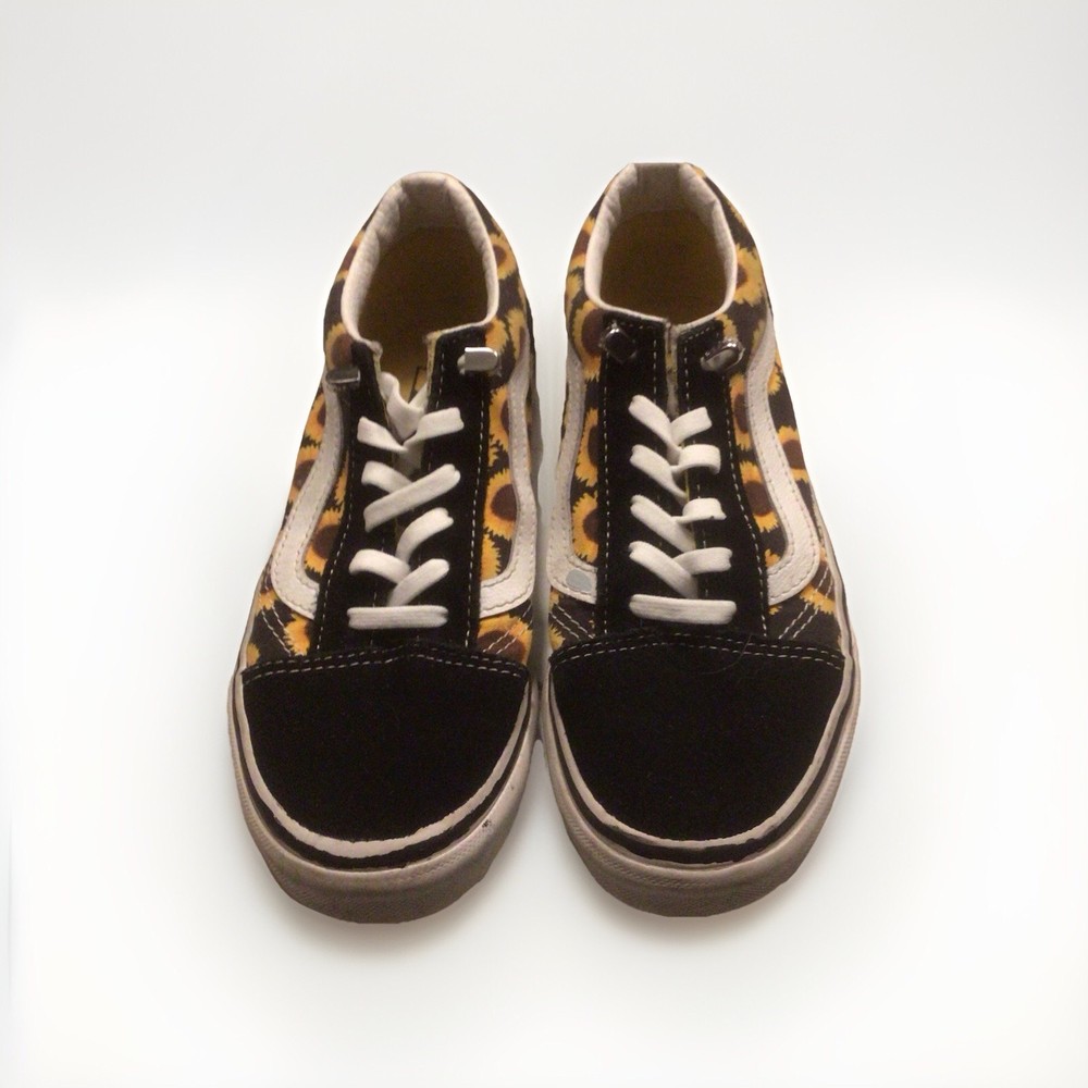 Vans Kids 2.5 „Sunflowers“ Updated No Tie Strings Excellent Condition
