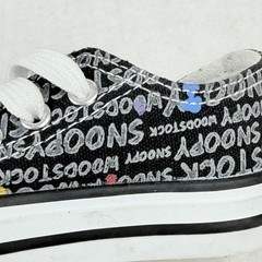 Peanuts Snoopy Black Canvas Lace-Up Children’s Shoes Skateboard Size 6M
