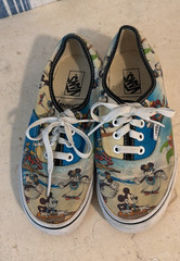 VANS Authentic Disney Mickey Mouse Floral Canvas Low Top Sneakers Kids 5.5