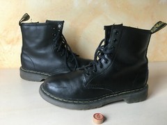 DR MARTENS DELANEY ZIPPERED LEATHER AMPHIBIANS Black EUR. 34