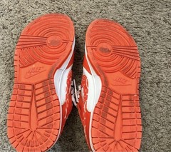 Nike Dunk Low Orange/White Paisley Leather Low Top Unisex Kids Sneaker 7.5