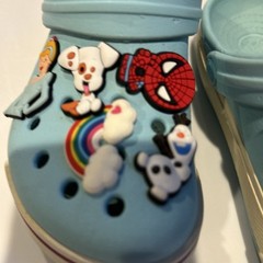CROCS Kids Crocband II Clogs US Size c10/11 Ice Blue/Candy Pink Shoes