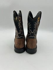 Dan Post Cowboy Buckaroo Square Toe Boots Size Youth 3.5 D Brown Leather Western