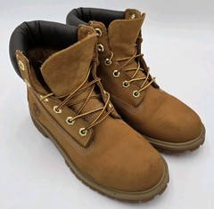 Timberland 6-Inch Premium 12909 Boot Kids Wheat Nubuck Leather Lace Up Size 5M