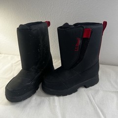 L.L. Bean Kids Snow Boots Black Waterproof Size 13 Vel cro Closure Lug Sole