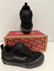Vans Knu School Suede/Canvas Sneakers Triple Black Toddler Size US 13